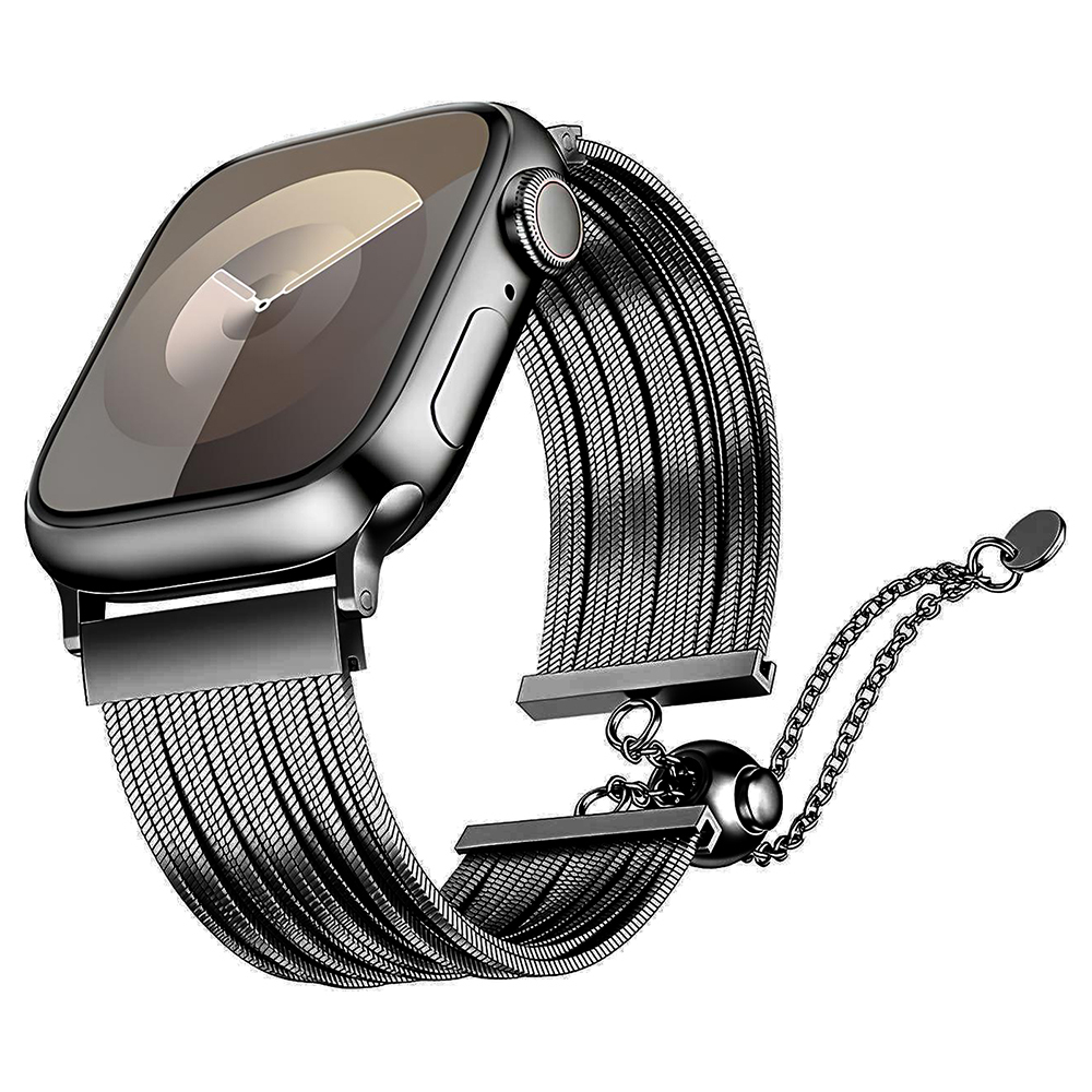Apple Watch 10 46mm Zore KRD-137 Metal Hasır Kordon - 1
