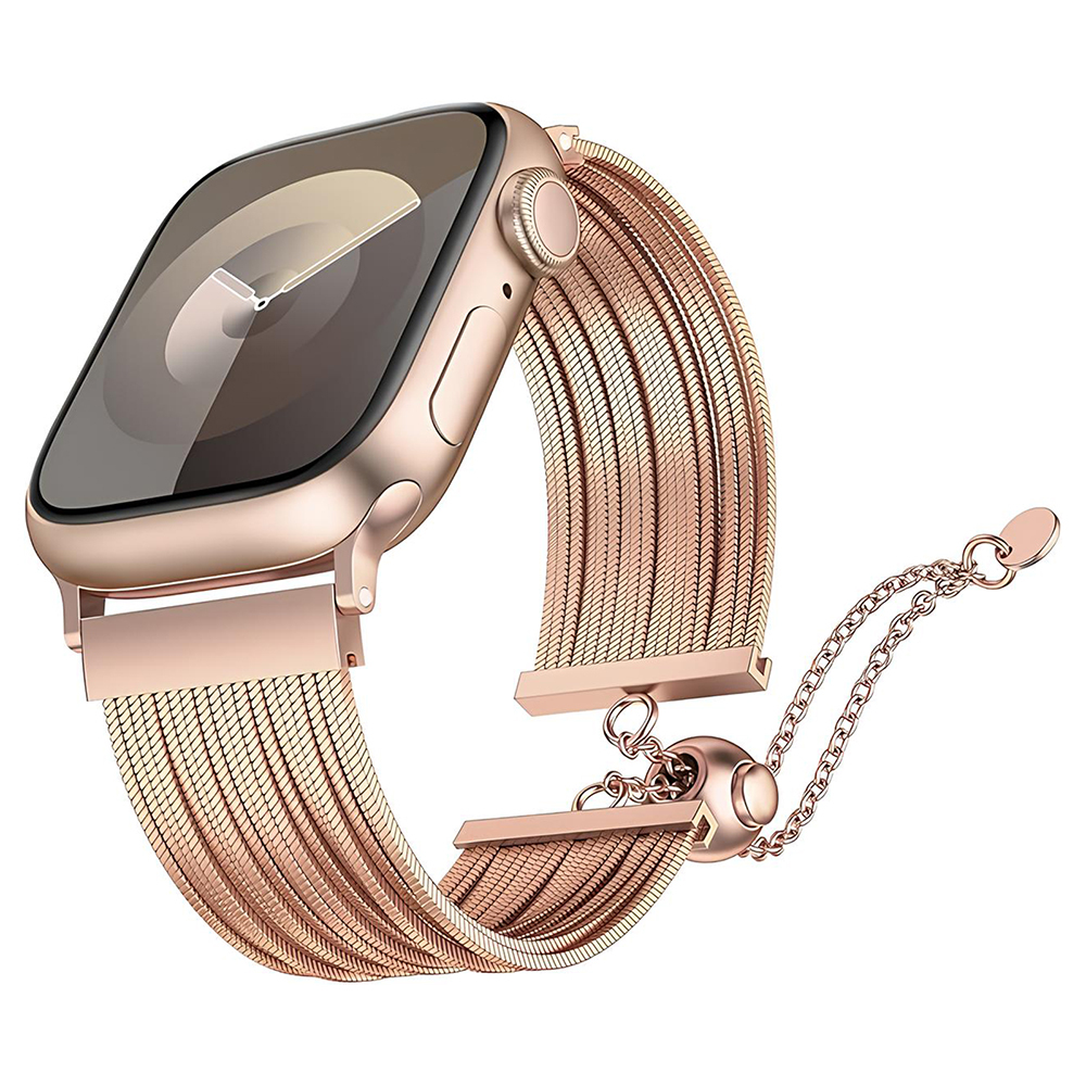 Apple Watch 10 46mm Zore KRD-137 Metal Hasır Kordon - 3