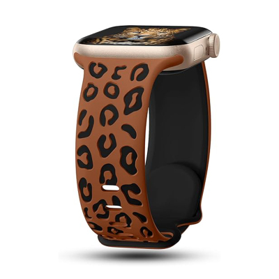 Apple Watch 10 46mm Zore KRD-140 Silicone Band Strap Kahverengi-Siyah