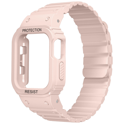 Apple Watch 10 46mm Zore KRD-142 Airbag Design Case Protector Silicone Band Pink