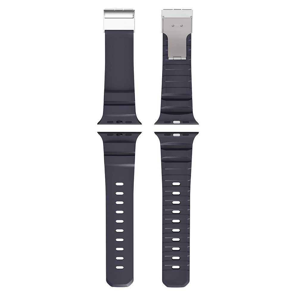 Apple Watch 10 46mm Zore KRD-145 Metal Tokalı Silikon Kordon - 16