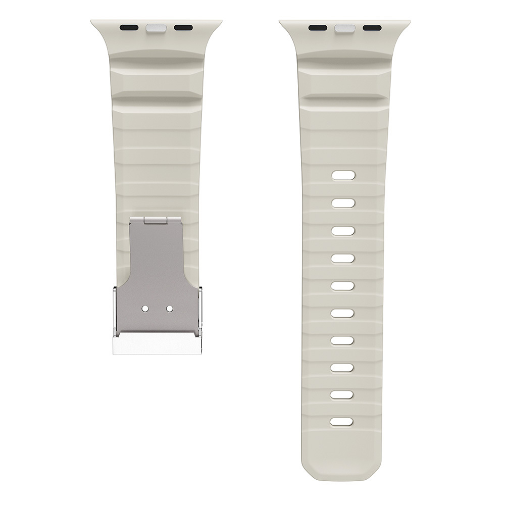 Apple Watch 10 46mm Zore KRD-145 Metal Tokalı Silikon Kordon - 24