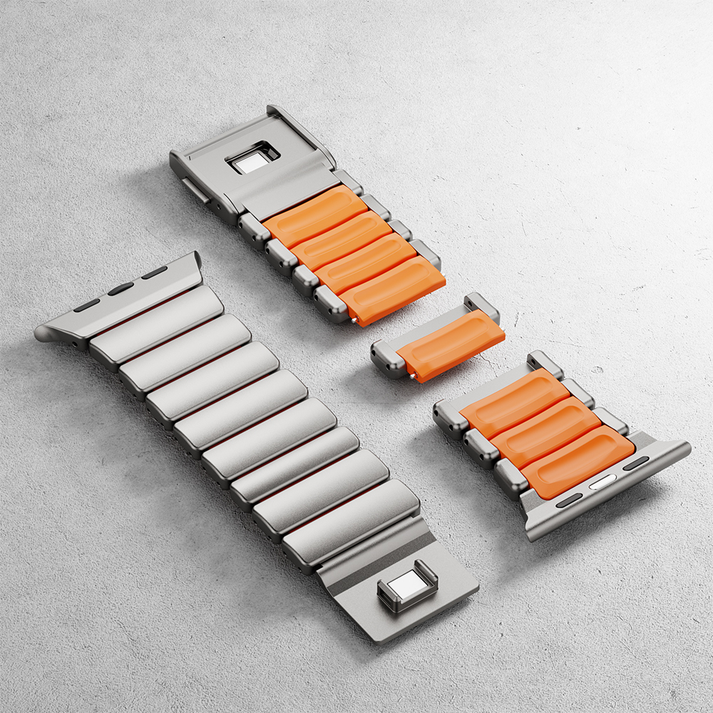 Apple Watch 10 46mm Zore KRD-149 Titanyum Silikon Kordon - 20