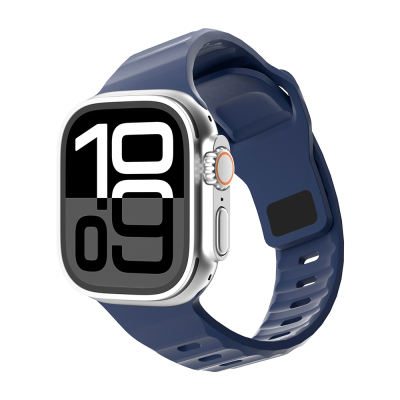 Apple Watch 10 46mm Zore KRD-160 Silikon Kordon Strap Kayış Lacivert