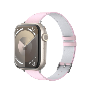 Apple Watch 38mm Benks Vintage Genuine Leather Serisi Deri Kordon Strap Kayış Pembe
