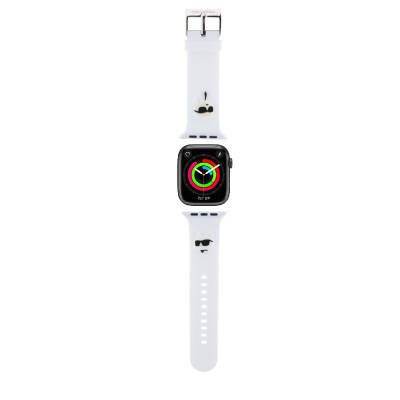 Apple Watch 38mm Karl Lagerfeld Original Licensed Iconic Karl & Choupette Logo Silicone Band White