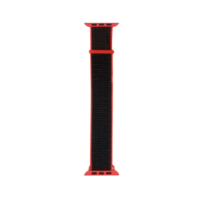 Apple Watch 38mm Kordon Band-03 Serisi Hasır Strap Kayış Kırmızı-Siyah