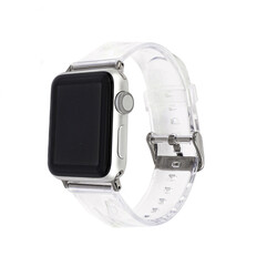 ​​​Apple Watch 38mm KRD-13 Şeffaf Silikon Kordon Renksiz