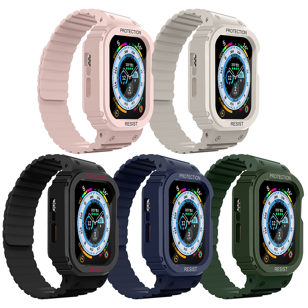 Apple Watch 38mm KRD-142 Airbag Tasarımlı Kasa Koruyuculu Silikon Kordon - 8