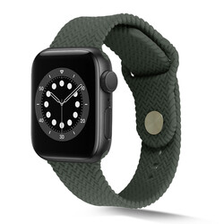 Apple Watch 38mm KRD-37 Silikon Kordon Koyu Yeşil