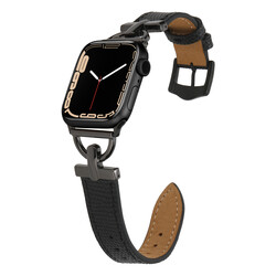 ​​​Apple Watch 38mm KRD-53 Deri Kordon Siyah