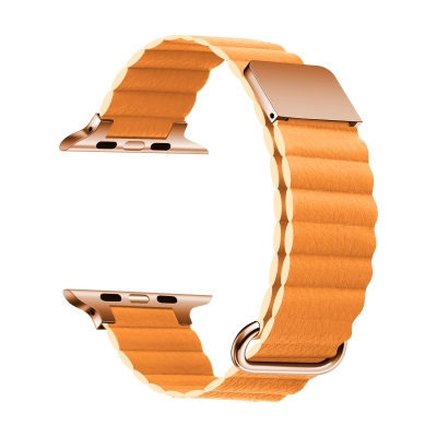 ​Apple Watch 38mm KRD-78 PU Leather Band Strap Orange