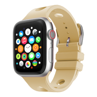 Apple Watch 38mm Perforated Design Zore KRD-147 Silicone Band Gold
