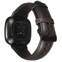 Apple Watch 38mm Wiwu Leather Watchband Deri Kordon Kahve Koyu
