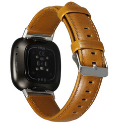 Apple Watch 38mm Wiwu Leather Watchband Deri Kordon Kahverengi