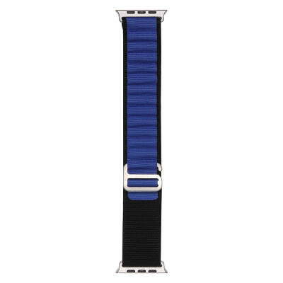 Apple Watch 38mm Zore Band-74 Hasır Kordon Siyah-Mavi