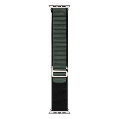 Apple Watch 38mm Zore Band-74 Hasır Kordon Siyah-Yeşil