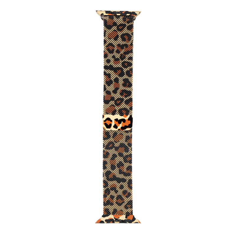 Apple Watch 38mm Zore KRD-01 Leopard Pattern Metal Band - 5
