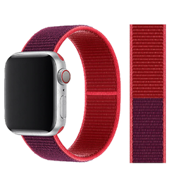 Apple Watch 38mm Zore KRD-03 Hasır Kordon 52-Red Purple