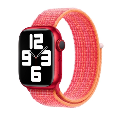 Apple Watch 38mm Zore KRD-03 Hasır Kordon Stripe Red