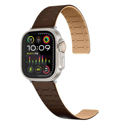 Apple Watch 38mm Zore KRD-111 Striped Patterned Silicon Band Brown