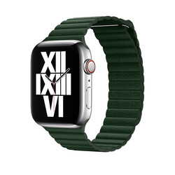 Apple Watch 40mm KRD-09 Deri Lop Kordon Koyu Yeşil
