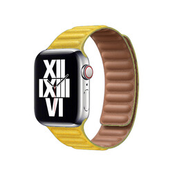 ​​​Apple Watch 40mm KRD-34 Deri Kordon Sarı
