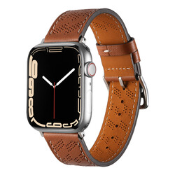 ​​​Apple Watch 40mm KRD-76 PU Deri Kordon Strap Kayış Kahverengi