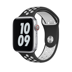 Apple Watch 40mm Wiwu Dual Color Sport Band Silicon Band Siyah-Beyaz