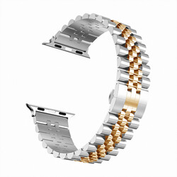 Apple Watch 42mm KRD-36 Metal Kordon Gümüş-Rosegold