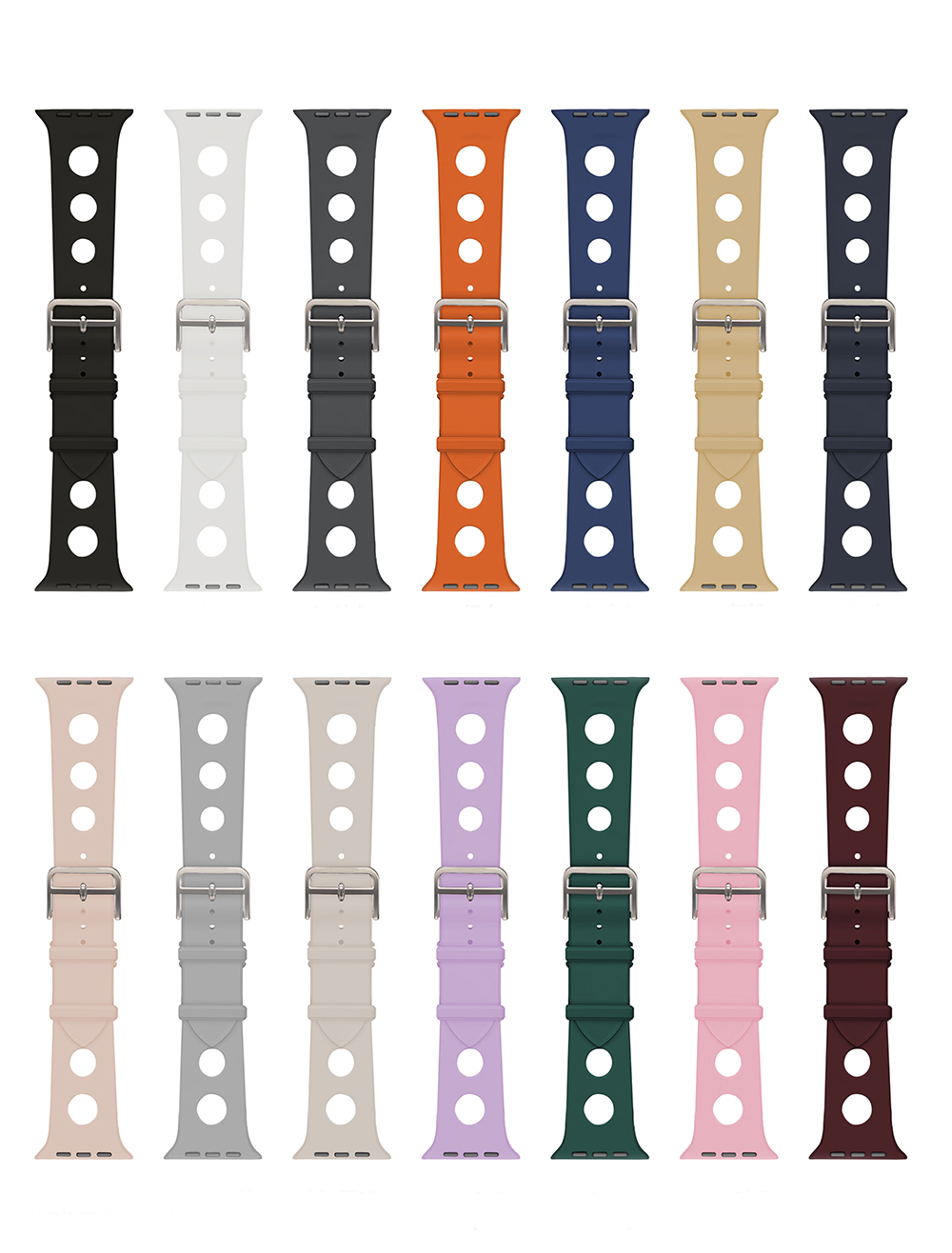 Apple Watch 42mm Perforated Design Zore KRD-147 Silicone Band - 16