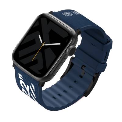 Apple Watch 42mm SkinArma Taihi Sora Text Patterned Leather Look Silicone Cordon Blue