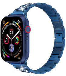 Apple Watch 42mm Wiwu Three Beads Set Auger Metal Band Blue