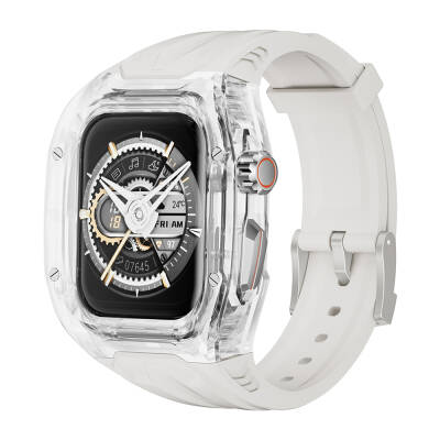 Apple Watch 42mm Wiwu Wi-WB013 Rambo Series 2in1 Transparent PC Case Protector Rubber Band White