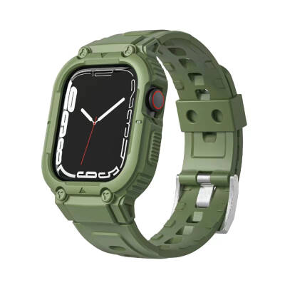 Apple Watch 42mm Wiwu Wi-WB014 Armor Series 2in1 Hard PC Case Protective Silicone Band Green