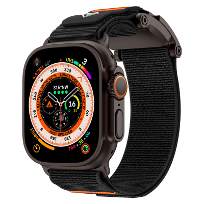 Apple Watch 42mm Zore KRD-154 Naylon Kumaş Hasır Örgülü Kordon Siyah