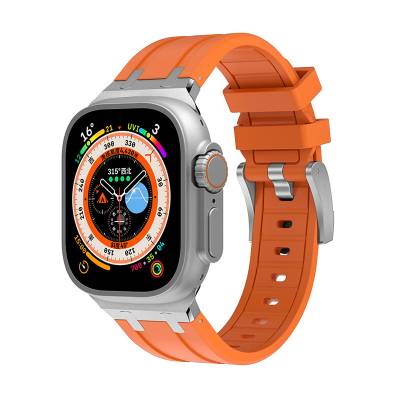 Apple Watch 42mm Zore KRD-89 Silikon Kordon Turuncu