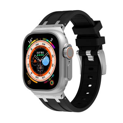 Apple Watch 42mm Zore KRD-89 Silikon Kordon Siyah