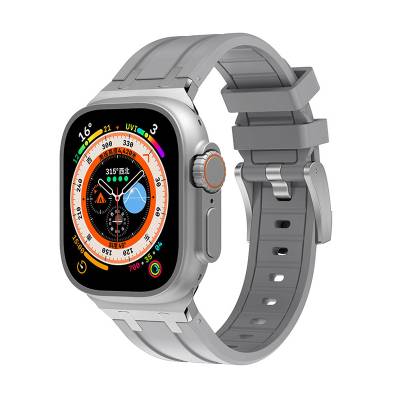 Apple Watch 42mm Zore KRD-89 Silikon Kordon Gümüş