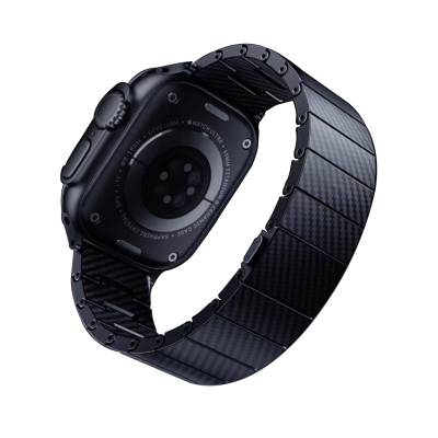 Apple Watch 42mm Zore KRD-90 600D Karbon Fiber Kordon Siyah