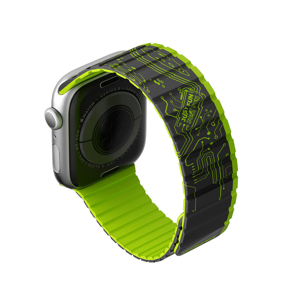 Apple Watch 44mm Band Youngkit Technological Magnetic Plug-in Silicone Strap - 8