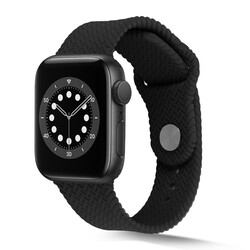 Apple Watch 44mm KRD-37 Silikon Kordon Siyah