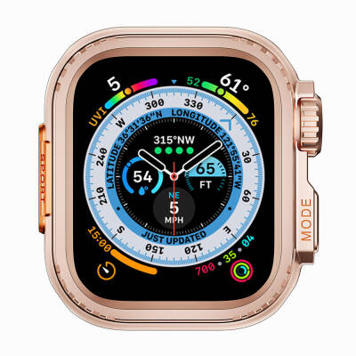 Apple Watch 44mm to Apple Watch Ultra 49mm Case Converter and Screen Protector Zore Watch Gard 33 Rose Gold