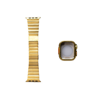 Apple Watch 44mm Zore KRD-126 Sert Kasa Koruyuculu Metal Kordon Gold