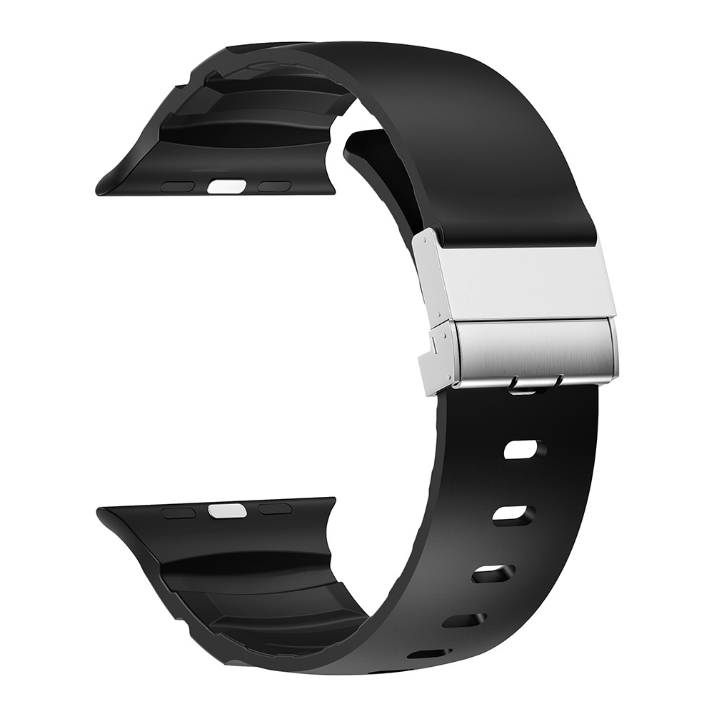 Apple Watch 44mm Zore KRD-145 Metal Tokalı Silikon Kordon - 7