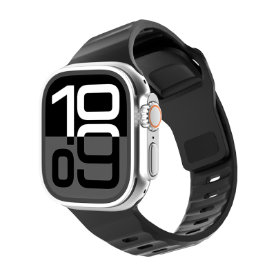 Apple Watch 44mm Zore KRD-160 Silicone Band Strap Black