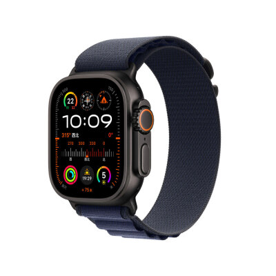 Apple Watch 44mm Zore KRD-74 Hasır Kordon Siyah-Mavi