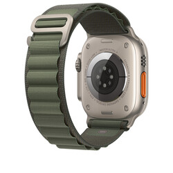Apple Watch 7 41mm Kordon Wiwu WU-01 Hasır Örgü Strap Kayış Koyu Yeşil