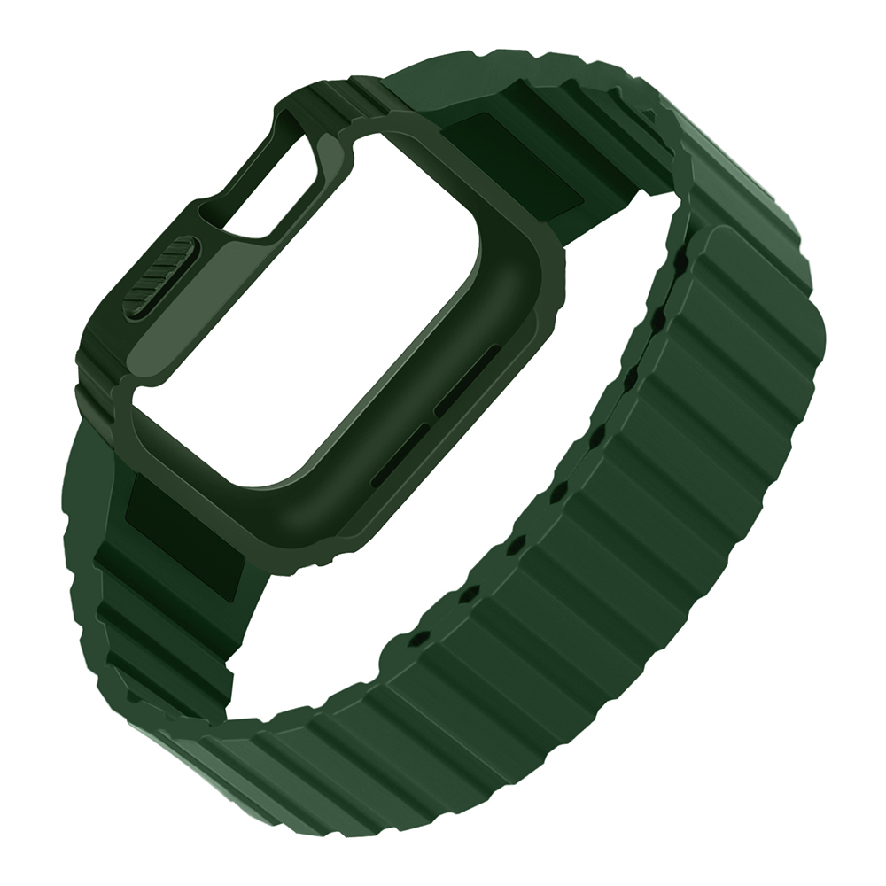 Apple Watch 7 41mm KRD-142 Airbag Tasarımlı Kasa Koruyuculu Silikon Kordon - 10