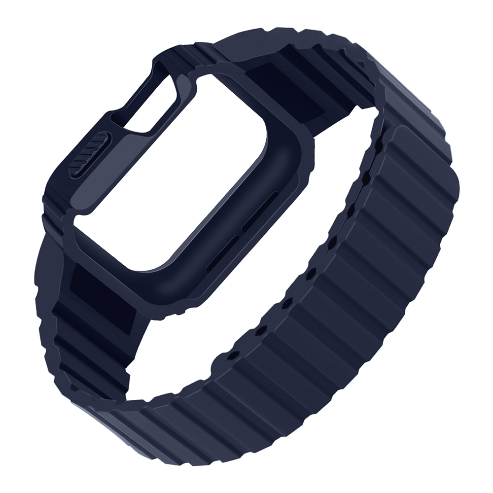 Apple Watch 7 41mm KRD-142 Airbag Tasarımlı Kasa Koruyuculu Silikon Kordon - 7